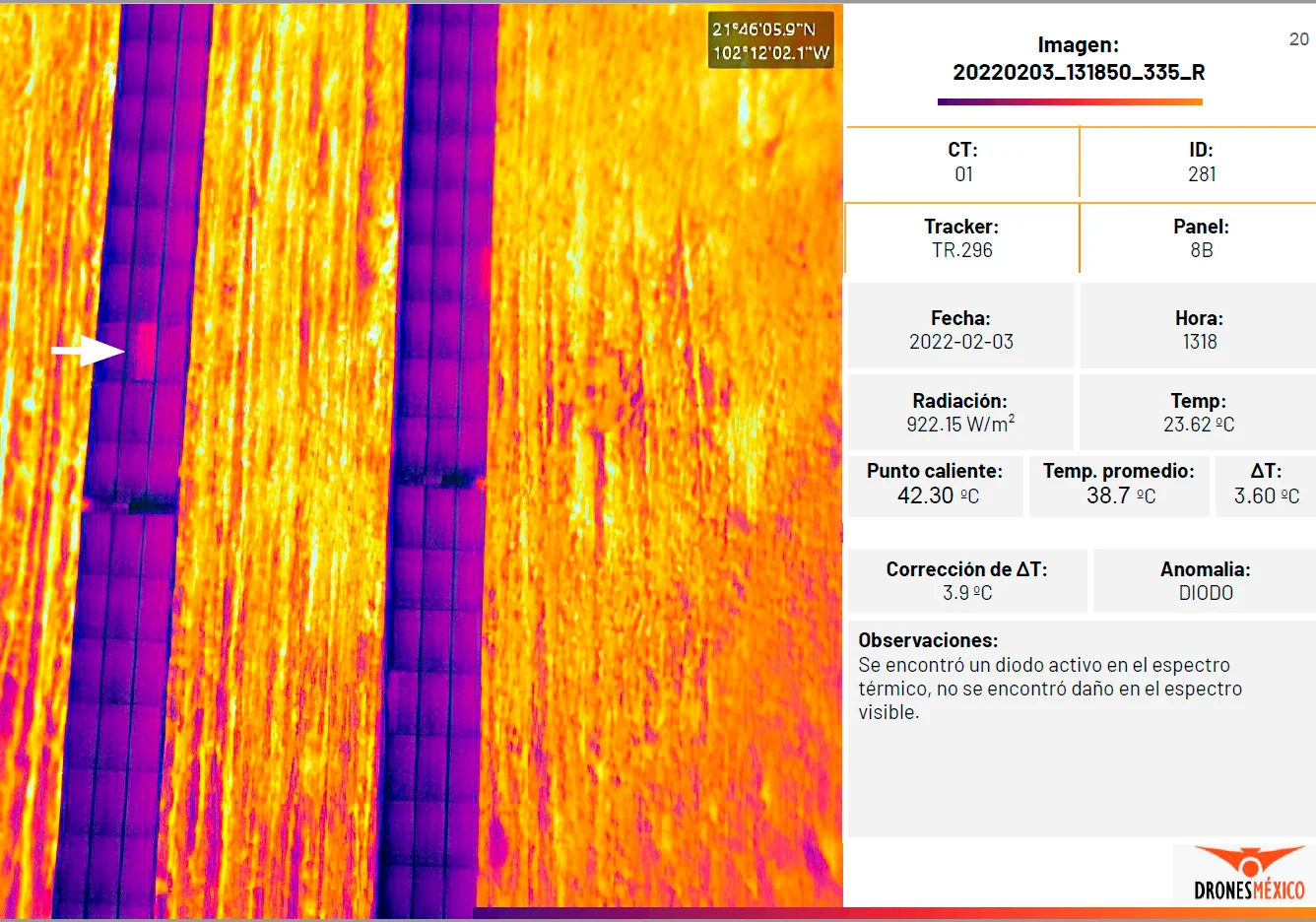 Inspección termográfica con drones
